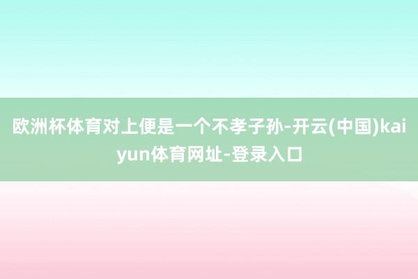 欧洲杯体育对上便是一个不孝子孙-开云(中国)kaiyun体育网址-登录入口